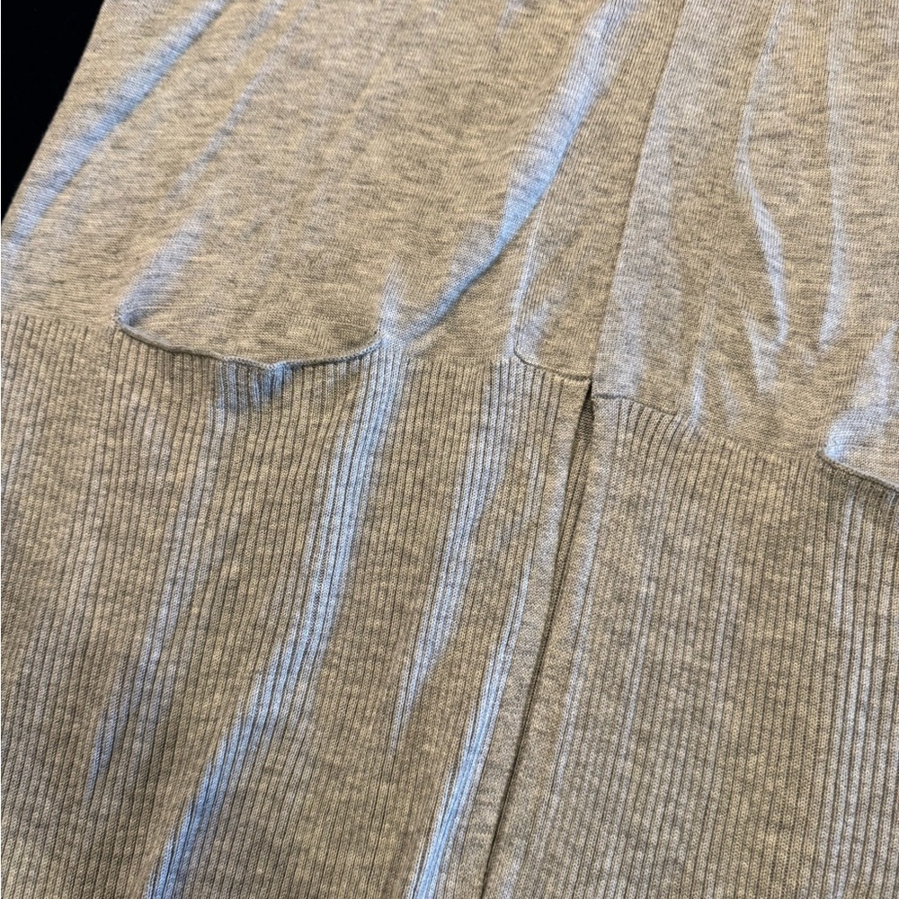 Light Gray Open Front Long 5% Cashmere Cardigan Sz S - Picture 12 of 15